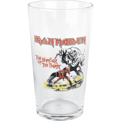 Iron Maiden Bierglas - Number Of The Beast - voor Geen - transparant