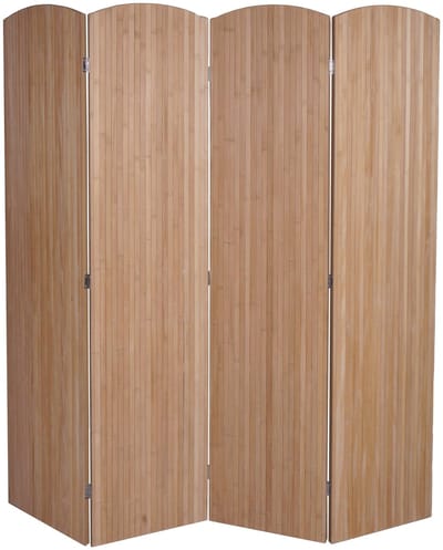 Bamboe kamerscherm MCW-O30, ruimteverdeler, scheidingswand, zichtbescherming, opvouwbaar, 4 panelen, 170 x 162 cm