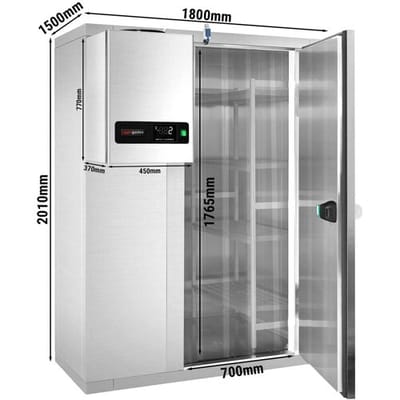 GGM Gastro Edelstahl Tiefkühlzelle - 1800x1500mm - 3,47m³ - inkl. Tiefkühlaggregat & Lamellen Zilver