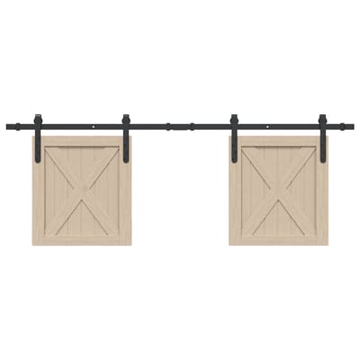 vidaXL - Ophangset - voor - schuifdeur - 152 - cm - koolstofstaal