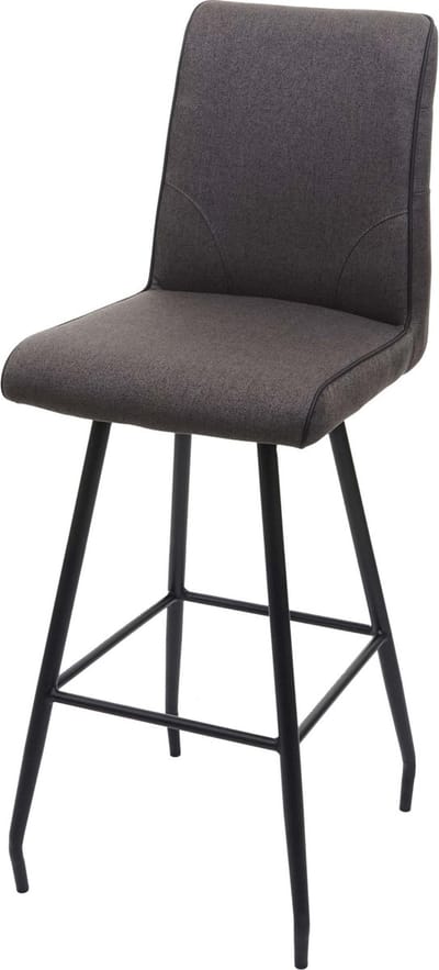 Barkruk MCW-H72, barkruk tegenkruk, voetensteun staal stof/textiel ~ grijsbruin