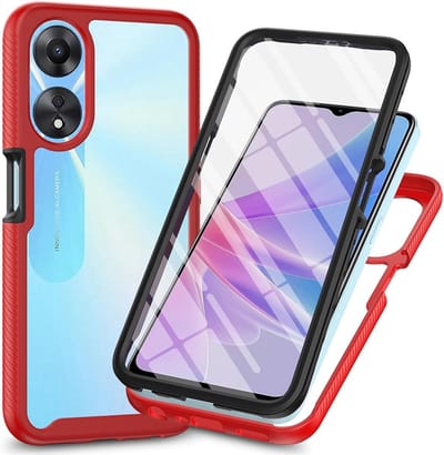 Geschikt voor Oppo A58 5G - ingebouwde schermbeschermer - Back Cover 360 graden hoesje - Rood