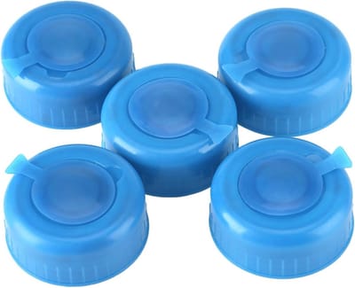 Drinkwaterfles met schroefsluiting en reserve deksel, blauwe gallon, verpakking van 5 stuks