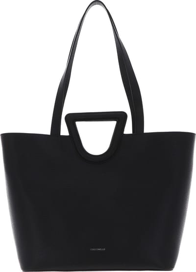 COCCINELLE Leren Schoudertas Shopper Faboula Elephant Handbag Noir Zwart