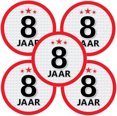 8 jaar leeftijd sticker - 10x - rond - Dia 15 cm - 8 jaar verjaardag - jubileum - leeftijd versiering