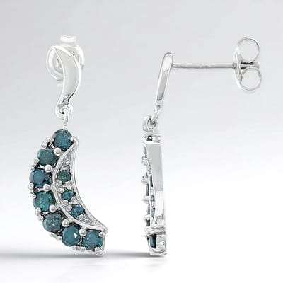 Cavill - Zilveren Oorbellen met Fancy Diamanten - 925 Sterling Zilver Verguld - 1,08 ct Ronde Briljanten Pave - Elegante Moderne Oorbellen Dames