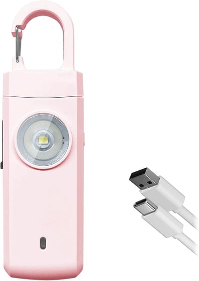 Persoonlijk alarm - Luide 130dB sirene - Sleutelhangerontwerp - Gemakkelijk mee te nemen - Met LED-knipperlicht - Geschikt voor vrouwen, dochters, studenten, tieners, nachtwerkers, ouderen, kinderen - Persoonlijke Bescherming - Noodsignaal- Roze