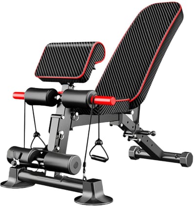 Archi Opvouwbare Halterbank – Fitness bank - Multifunctioneel - Verstelbare Gewichtsbank - Krachttraining & Full Body Workouts - Zwart/rood