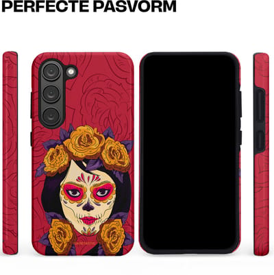 Casetastic Hoesje Geschikt voor Samsung S23 - Stijlvolle Beschermende Duo-layer Case - Middernachtmasker