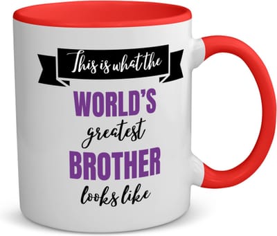 Akyol - greatest brother looks like koffiemok - theemok - rood - Broer - beste broer - verjaardagscadeau - verjaardag - cadeau voor broer - cadeau - kado - geschenk - gift - broer artikelen - 350 ML inhoud