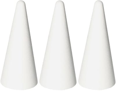Piepschuim kegel - 3x - wit - H21 cm - styropor vormen - Hobby/diy - knutselmateriaal - basis materiaal