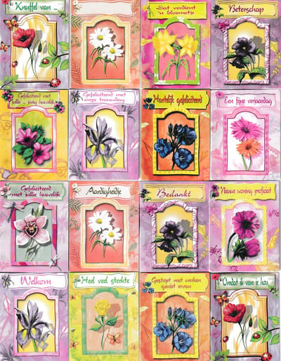 Bloemenkaartjes - 400 Stuks – Minikaartjes – 5 x 6.5 cm - Bloemist - Cadeau – BK-024