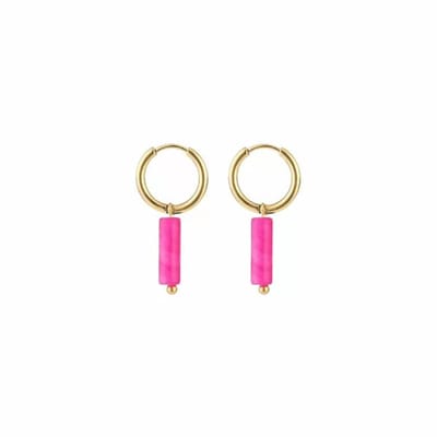 Bijoutheek Oorhangers cilinder Fuchsia