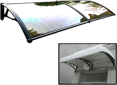 Deurluifel Luifel - Regenopvang - Droog Buiten - Moderne Uitstraling - 60x120cm - Transparant