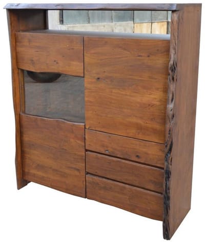 MASSIVMOEBEL24.DE acacia highboard bruin massief hout 131x45x147 cm (BxTxH) gelakt gemonteerd PURE ACACIA volledig massief #803