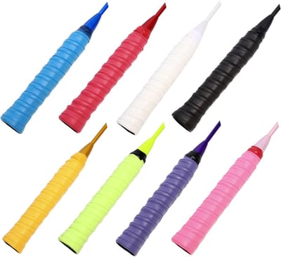 Gripbanden voor Badminton en Squash, Set van 8, 110 cm, Zelfklevend, Universele Grip, Multikleurige Accessoires voor Sportrackets