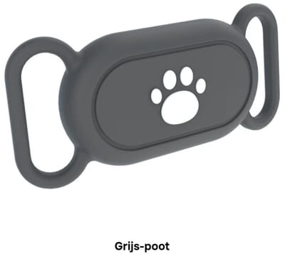 Samsung SmartTag2 Hoesje Hond & Kat – Waterdicht Siliconen Halsband Houder – Anti Verlies – Geschikt voor Alle Halsbanden Grijs