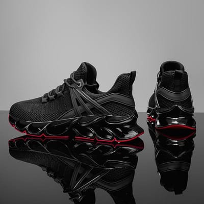 Casual Sneakers voor Heren, Trainers, Ademende Race Hardloopschoenen, Modieuze Instappers voor Heren.Schoenen 46 black