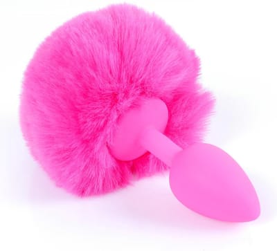 Bossoftoys - 64-00099 - Pink Silicone Anal Plug with Donzige tail Pink - length 6,5 cm - dia 2,7 cm