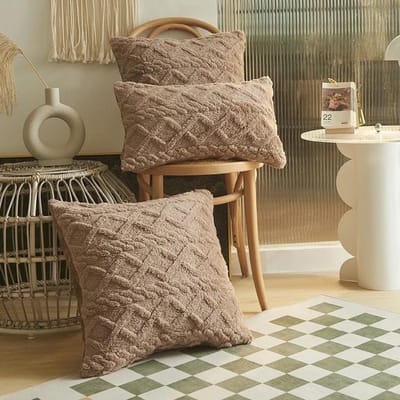 18 Inch Kussen Kussenhoes Effen Kleur Kussenhoes Geometrisch Patroon Kussen Slaapkamer Sofa Sierkussenhoezen Pluche Decoratie voor Bed 45x45cm