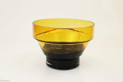 Kom/Schaal Amber/Zwart 27x18cmH - Mondgeblazen