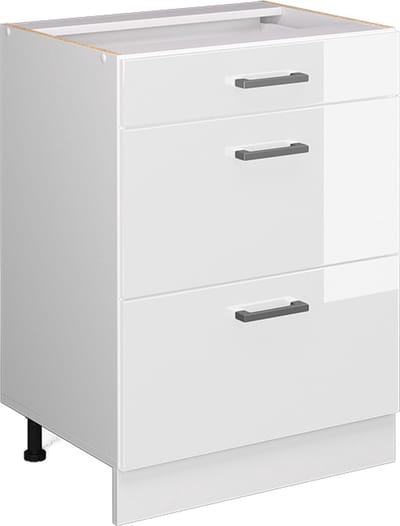 Vicco R-Line Keukenonderkast – 60 cm met laden, zonder werkblad Wit Hoogglans
