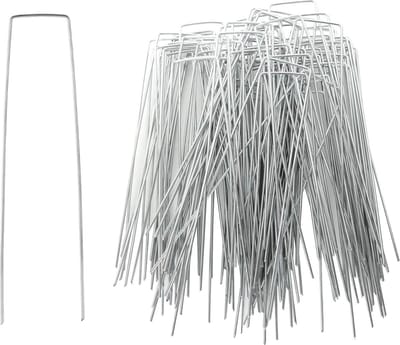 Graszoden nietjes - Tuinspelden haringen - Gazon vastzetten - Roestbestendig gegalvaniseerd staal - 200 stuks 8 inch - Zilver