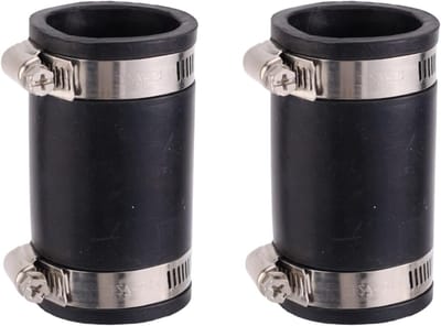 Flexibele PVC koppeling voor 2" buis, 6cm binnen diameter, rubberen condensafvoer koppeling met roestvrijstalen slangklem voor drainagereparatie en -upgrade