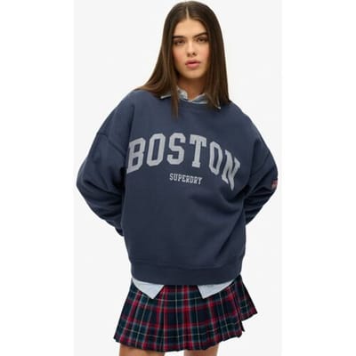 Superdry - Athletic Essentials oversized sweatshirt met ronde hals - Dames - Truien