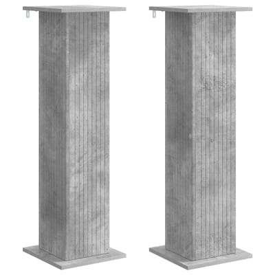 vidaXL - Plantenstand - 2 - st - Betongrijs - 30,5 - x - 30 - x - 100,5 - cm - Bewerkt - hout