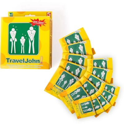 TravelJohn Spuugzak - 15 stuks - 800 ml - Lekbestendig en afsluitbaar - Braakzakjes - Spuugzakjes