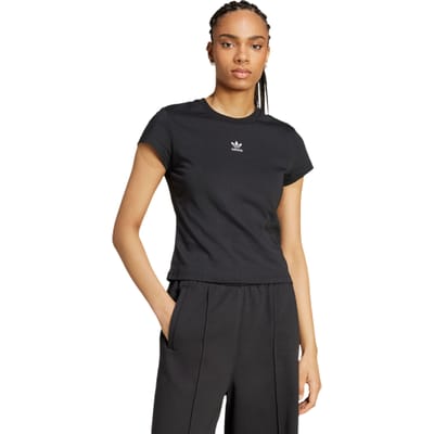 Adidas Slim T-shirts Dames - Zwart - Maat XXS (26-28) - Katoen Jersey