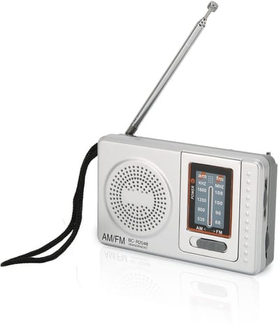 By shayne - Transistorradio - Mini-radio - Draagbare Weerradio - Batterij-aangedreven - Uitstekende Ontvangst - Geschikt voor Noodgevallen - Compact .