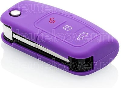 Autosleutel Hoesje geschikt voor Ford - SleutelCover - Silicone Autosleutel Cover - Sleutelhoesje Paars