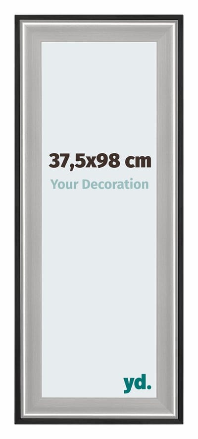 Your Decoration - Puzzellijst 37,5x98 cm - Zwart Zilver Gepolijst - Puzzellijst 1500-2000 stukjes - Hout Fotolijst - Birmingham