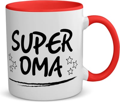 Akyol - super oma koffiemok - theemok - rood - Oma - een oma - verjaardagscadeau - cadeau voor oma - gift - kado - 350 ML inhoud