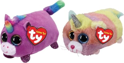 Ty - Knuffel - Teeny Ty's - Rosette Unicorn & Heather Cat
