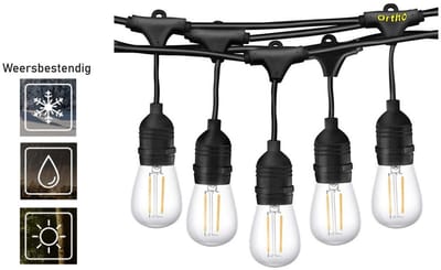 Ortho® - Luxe Tuinverlichting - Lichtsnoer voor Buiten - Waterproof - 80% Energie besparend - Luxe Buitenverlichting - Luxe Terrasverlichting - Luxe Kerstverlichting - Waterproof - Winterproof - Vorstproof - Extra Dik