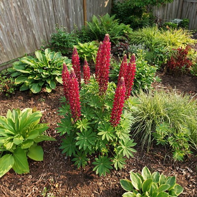 Bloomique - Set van 3 - Lupinus Gallery Red - Lupine - Winterhard - Vaste plant - 10-20 cm hoog - Pot 9 cm
