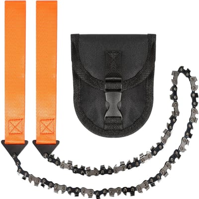 Dailygoods- Handkettingzaag 33 Tanden - Koolstofstaal - Draagbaar - Lichtgewicht 145 g - Riemtas - Voor Camping/Outdoor - Zaag