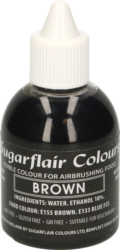 Sugarflair Airbrush Kleurstof - Bruin - 60ml - Eetbare Kleurstof