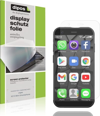 dipos – 4x Matte Beschermfolie geschikt voor viqee XS15 Mini-Smartphone | Krasbestendige & antireflecterende Screenprotector Ultra-Thin