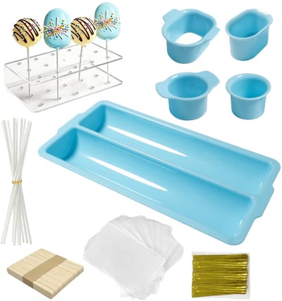 Dailygoods- Cakesicle Cutter - Cake Pop Mold Set - Eenvoudig te gebruiken - 8,1 x 8 x 4,6 cm - 8 x 6,2 x 4,6 cm - 23,7 x 11,7 x 3 cm - ABS materiaal - Cakepopvorm