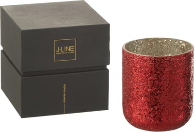 J-Line geurkaars Luxuria - Berry Bliss - glas - rood - large - 80U