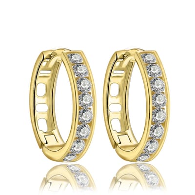 Juwelier Zwartevalk 14 karaat gouden oorbellen met zirkonia - 12.111.064/15mm