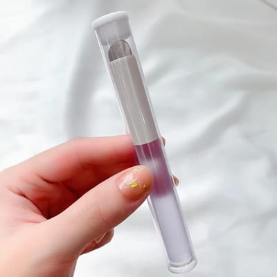 Zachte siliconen lippenkwast met stofdichte hoes, ronde kop, lippenstiftapplicator, lipcosmeticatool, multifunctioneel oogschaduwkwast gray