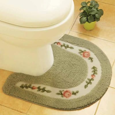 Landelijk U-vormig toiletbrilkussen badkamer absorberende vloermat deurmat waterdicht en antislip tapijt 50x50cm