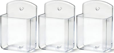 VHV - Afstandsbediening houder - Organizer wandmontage - Pennenhouders - Set van 3 - Zelfklevend - Zonder boren - Voor tv afstandsbediening en kantoor - 3.5*6.5*10cm - Transparant