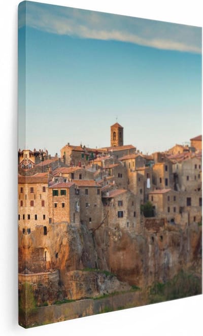 Artaza Canvas Schilderij Italië - 30x40 cm - Klein - Wanddecoratie Toscane - Muurdecoratie Bergen - Kamer Accessoires Landschap