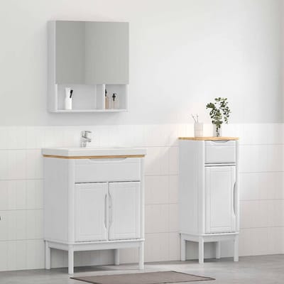 vidaXL - Badkamermeubel - Set - FLORO - 2 - st - Wit - Massief - vurenhout